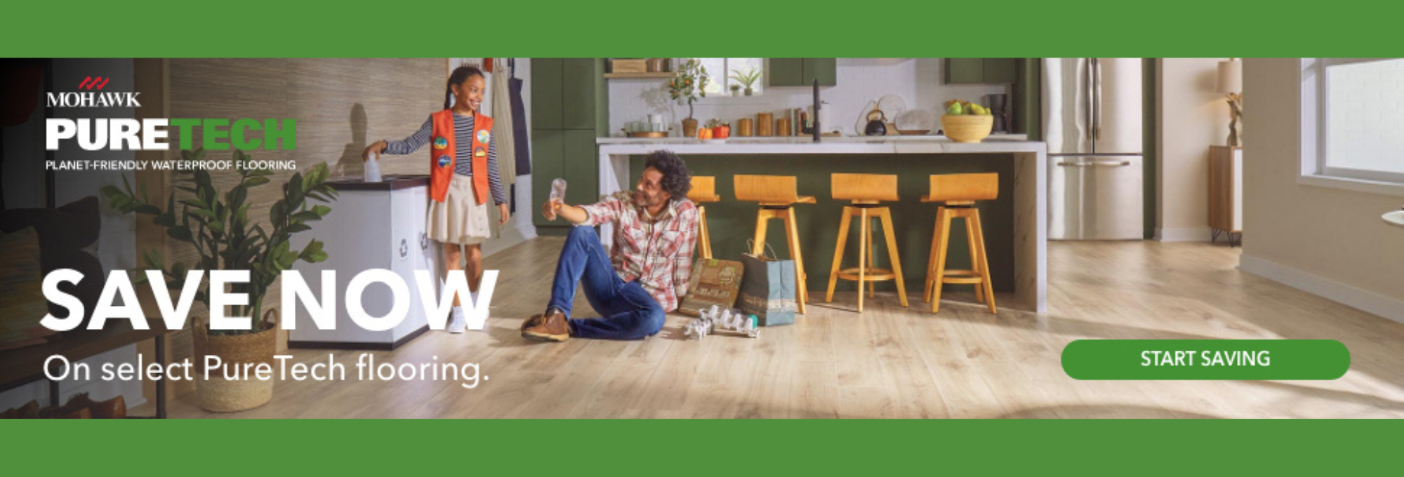 Mohawk PureTech flooring sale banner – sale ends September 30, 2026